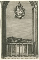 Lichfieldin katedraali – Bishop Jacketsin muistomerkki: kaiverrus ja [?1700-luvun loppu]