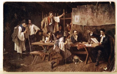 Kirjallisuus. Unkarilainen runoilija Petofi, n. 1848 Postikortti, Unkari, n. 1900 (postikortti)