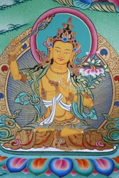 Manjushri, tiedon jumalallisuus. Kopanin luostari, Kathmandu, Nepal
