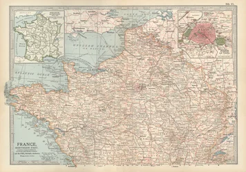 Ranskan kartta, noin 1900 (kaiverrus)