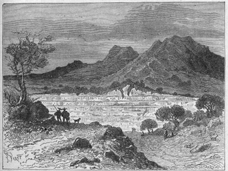 Avoin kivisuolan louhos Cardonessa, noin 1880 (kaiverrus).