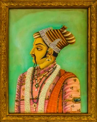 Maharajan maalauksia kaupungin palatsissa, Jaisalmer, eksoottinen kaupunki Tharin autiomaassa, Jaisalmer, Rajasthan, Intia, Aasia (kuva)