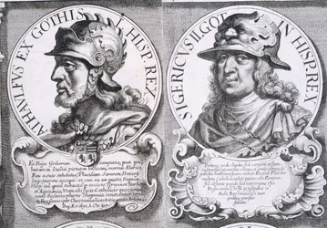 Ataulfin ja Sigericin muotokuvia (litho)