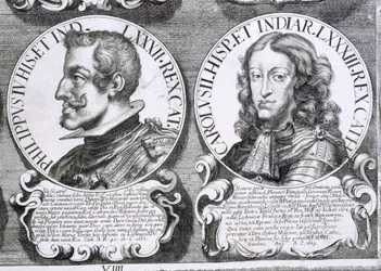 Muotokuvia Philip IV:stä ja Kaarle II:sta (litho)