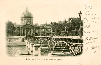 Postikortti / Instituutti / Pont des Arts / Pariisi / Seine / Ile de France / Ranska