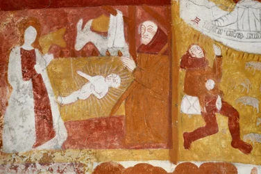 Romaaninen taide: Katariinan kappeli, Voute kehtotuulessa, Kristuksen lapsuus, Passio, Viimeinen tuomio ja Kristus majesteetissa. Notre Dame d