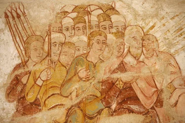 Saint-Savinin luostarimaalaus: Abraham ja hänen seuraajansa taistelevat, Saint-Savin-sur-Gartempe, Ranska