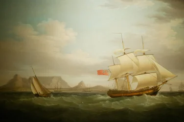 Laiva Kapkaupungin edustalla Etelä-Afrikassa. Kansallinen kulttuurimuseo, Pretoria, Etelä-Afrikka