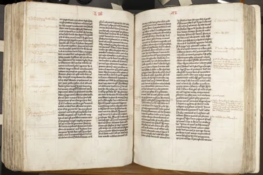 Pyhä Augustinus Hippo "Ooppera", Fol 243 verso 244 recto, n. 1200 (kynä ja muste pergamentille)