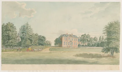 Stretton Hall: akvarellimaalaus ja [1700-luvun loppu]