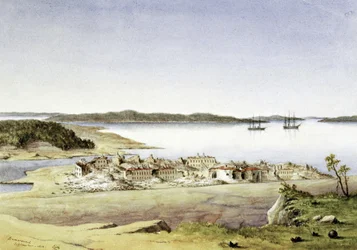 "Bomarsundin linnoitus Ahvenanmaalla (Suomessa) elokuussa 1854".