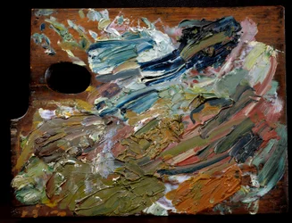 Hollantilaisen taidemaalarin Vincent Van Goghin (1853-1890) paletti, 35 cm.