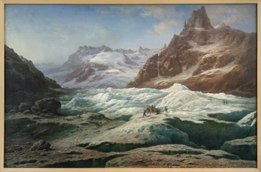 Jäämeri, Claude Hugard de la Tourin (1818-1886) öljymaalaus kankaalle, joka esittää näkymää Alpeille. Valokuvaus, KIM Youngtae, Musee des Beaux Arts de Chambery, Chambery, Ranska.