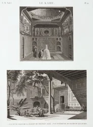 Kaksi esimerkkiä islamilaisesta arkkitehtuurista, Kairo, Egypti, n. 1798