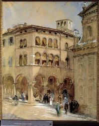 Näkymä Modeneen. E. Cappellin akvarelli. Museo Civico de Modene.