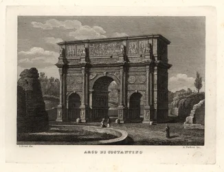 Näkymä Konstantinuksen kaarelle, Arco di Costantino, Rooma