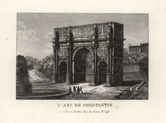 Näkymä Konstantinuksen kaarelle, Arco di Costantino, Rooma