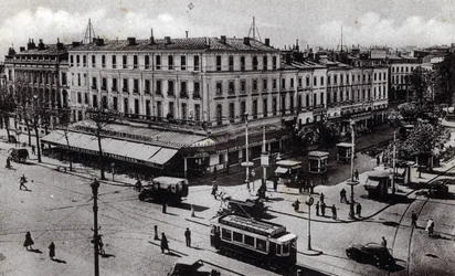 Näkymä Jean Jauresin risteyksestä Toulousessa, Haute Garonne - postikortti 1910 n. Yksityiskokoelma