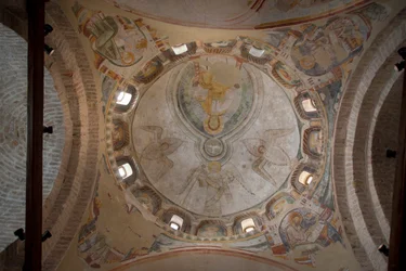Näkymä freskosta kastekappelissa, Pyhän Tapanin katedraali, Concordia Sagittaria, Venetsian maakunta, Veneto, Italia (kuva)