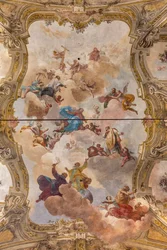 Näkymä holviin Teatini-huoneen freskoilla, Chiesa di San Vincenzo, Piacenza, Emilia-Romagna, Italia (kuva)