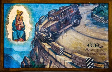 Votiivikuva pyhiinvaelluskirkossa Madonna del Sassoon Locarno, Ticino, Sveitsi, Locarno, Ticino, Sveitsi, Eurooppa (kuva)