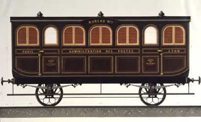 Vaunujen postimerkki, noin 1850 (kaiverrus).