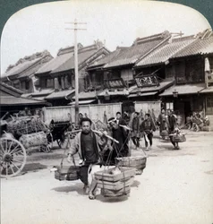 Coolies, katukuva Tokiossa, 1896