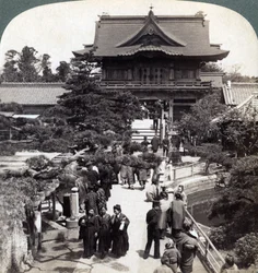 Pääportti Kameidon temppeliin Tokiossa, Japanissa, 1904