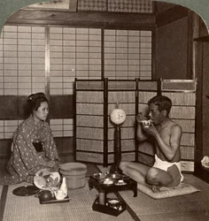 Kesäillallinen hotellissa, Hiroshima, Japani, 1904
