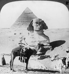 Gizan suuri sfinksi, Egypti, 1905.
