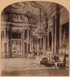 The Queens Gorgeous Blue Room, Buckinghamin palatsi, Lontoo, Englanti, 1900.