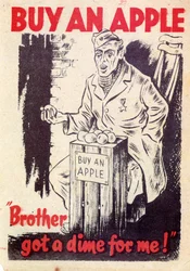 Propaganda. Osta omena. Veli sai minulle penniäkään! 1940