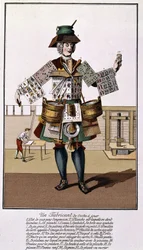 Pelikorttien valmistaja. Kaiverrus 1600-1700-luvulta "Pelikorttien" jälkeen.