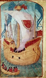 Olivier de la Marchen (1425-1502) Granvillen pienoismallin seignöörin Louis Maletin (1441-1516) vaakunan purjeen koristelu 1483 Chantilly, Musee Conde