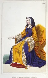 Anne de Beaujeu tai Ranskan Anne, ranskalainen prinsessa (1460-1522). Ludvig delfiinin vanhempi tytär, tuleva Louis XI, hän hallitsi miehensä Pierre de Beaujeun, valtakunnan kenraaliluutnantti, avustuksella, jolle Louis XI oli uskonut huoltajuuden