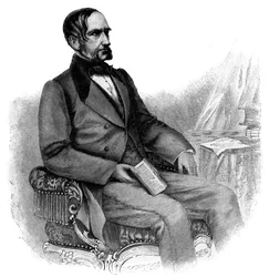 Anton von Schmerling, itävaltalainen poliitikko - kaiverrus - Anton von Schmerlingin (1805-1893), itävaltalaisen lakimiehen ja poliitikon muotokuva