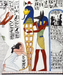 Anubis ja muumio - Ippolito Rosellinin (Rossellini) "" Egyptin ja Ylä-Nubian muistomerkit" -osassa.