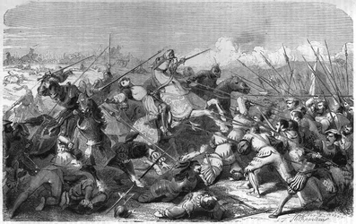 Ravennan taistelu (Italia), Gaston of Foix, Nemoursin herttua (1489-1512) kuoli 11. huhtikuuta 1512. Kaiverrus 1800-luvulta.