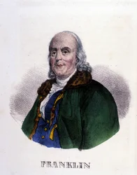 Benjamin Franklin (1706-1790), yhdysvaltalainen filosofi, fyysikko ja suurlähettiläs.