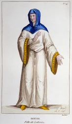 Berthe, Lotharia II:n, Lotharingian kuninkaan tytär. kaiverrus vuodelta 1830