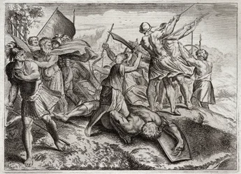 Royaumontin raamattu, Vanha testamentti: Jonathas Pontiff. Jonathan (Jonathan) seuraa veljeään Judas Machabeeta (Maccabee, Macabee) Seleukideja vastaan suunnatun kapinan kärjessä. Hän voitti useita voittoja. Diodote Tryphon lopulta yllättää hänet petoksell