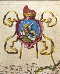Venetsian tasavallan Blazon koristaa Pyhän Markuksen leijonaa. 1800-luvulla