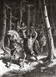 Charles VI (hulluudessaan) Le Mansin metsässä - Henri Martinin "" L