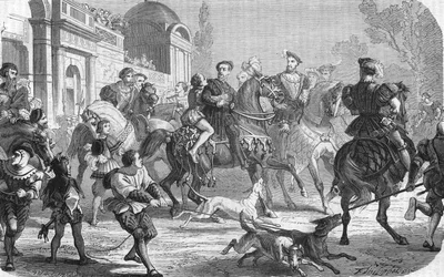 Kaarle V (1500-1558) Francois 1:n hovissa (1494-1547).