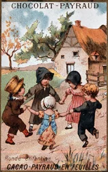 Lasten pyöreä peli, mainossuklaa Payraud, v. 1895