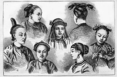 Kiinalainen muoti ja kampaukset 1800-luvulla.