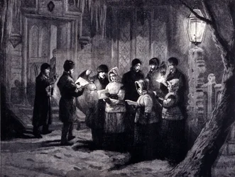 Jouluyö Kanadassa: luentoja ja rukouksia. 1800-luvun kaiverrus