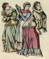 Cinderella ja hänen kauniit sisarensa. Kuvitus Charles Perraultin tarinasta "Cinderella or La petite slipper de verre"