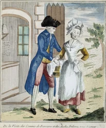 Tulli: estevero - karikatyyri noin 1800