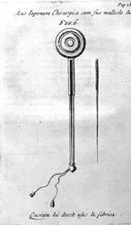 De Acupunctura, kirjoittanut W.Ten Rhijn. Lontoo 1683. Ensimmäinen akupunktiota käsittelevä länsimainen teksti.